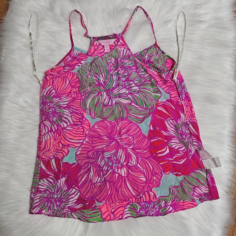 Lilly Pulitzer Worth It Dusk Silk Racerback Top Like NEW - Picture 3 of 9
